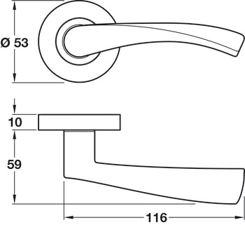 Lever Handles on Round Roses Zinc Alloy Olton Designed for interior doors Polished chrome - view 2