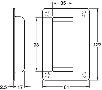 Pull Handle Flush Anti-Ligature Solid Stainless Steel Satin stainless steel - view 2
