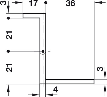 Butt Hinge Neuform Brass for Overlay Doors For door thickness 19-20 mm for side panel thickness from 17 mm polished - view 4