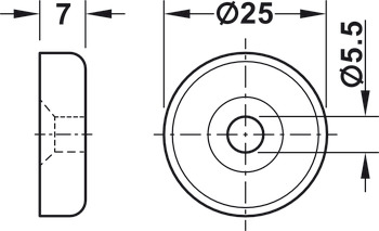 Flat Magnet Catch 3.6kg M5 SF Steel Glv - view 2