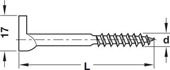 Screw Hook with Cross Slot Hook length 65 mm thread  Ø 5.8 mm - view 2