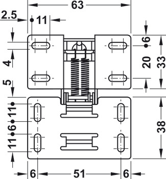 Swing Up 90D Hinge for Mnt w Panel w SC - view 4