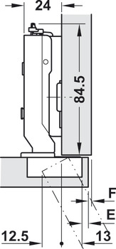 Concealed Cup Hinge 120° Standard Full Overlay Plus Tiomos For standard applications with convenient opening angle With soft close screw fixing cup 45/9.5 - view 3