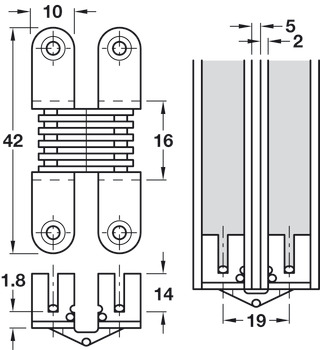 180D Concealed Hinge 14-16mm SF BPS - view 2