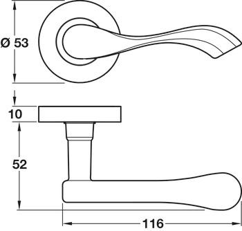 Lever Handles on Round Roses Zinc Alloy Welford Designed for interior doors Satin nickel - view 2