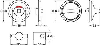 Anti-Ligature WC Turn+Release D63mm SSS - view 2