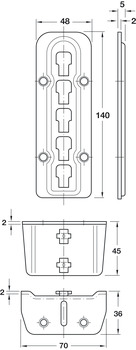 Bed Fitting SF Adjustable Steel Blue Galvanised - view 4