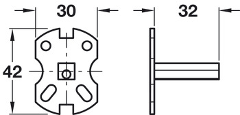 Fixed Spindle for Startec Lever Handles on Round Roses 8 mm on plate Zinc plated steel - view 2