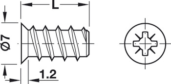 Varianta Screw, Countersunk Head, PZ2, Ø 5 mm Hole, 10.5 mm - view 3