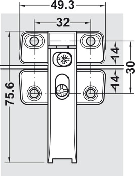 Connecting Hinge for Free Fold Installation with chipboard screws - view 2