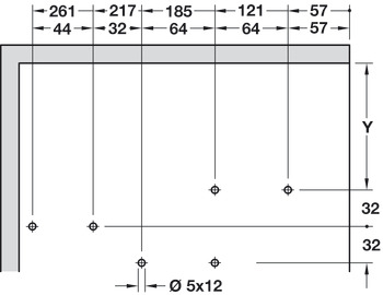 Bi-Fold Lift Up Fitting Set for 2-Piece Wooden Flaps Free Fold For cabinet height 720 mm 600 mm general door width for 6.1-10.8 kg flap weight 2 connecting hinges included grey - view 4