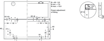 Adapter for Flaps with 20 mm Aluminium Frame Zinc Alloy For Free Fold Nickel plated - view 2