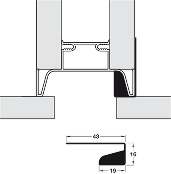 Gola System E Profile Vrt Ovn 580mm Aluminium Black - view 4