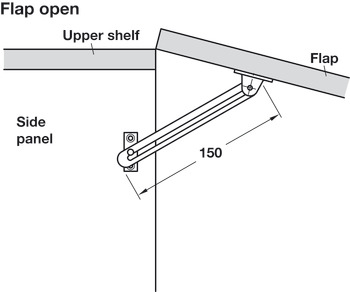 Lid Stay with Guide Slot for Wooden Flaps Suitable for use as a door restraint Left handed mounting - view 4