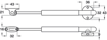 Drop Down Flap Stay Automatic Opening 164 mm Version for Wooden/Aluminium Frame Doors 164 mm - view 3