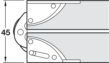 Flap and Table Hinge Folding Leaf Recess-mounted Wood thickness 18 mm Dim A 25 mm Dim B 47 mm - view 3