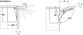 Single Door Flap Fitting Complete Set Free Flap 1.7 107° opening angle Model A grey RAL 7035 cover caps - view 4