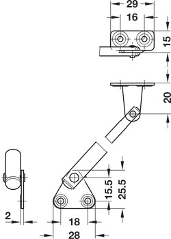 Lid Stay Firmatop 130mm Sprung Steel Galvanised - view 3