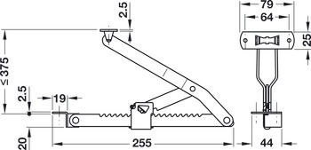 Scissor Jack 375x255mm Blue Zinc Glv - view 2