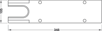 Cover Plate for Geze TS 550 NV Floor Spring Satin stainless steel - view 3