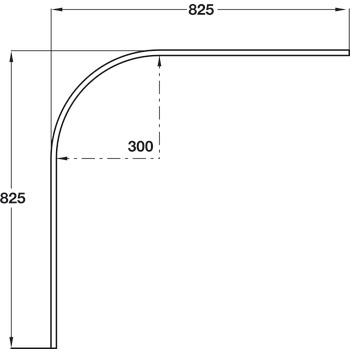 WithRobe Rail 90D 825x825mm SCP - view 2