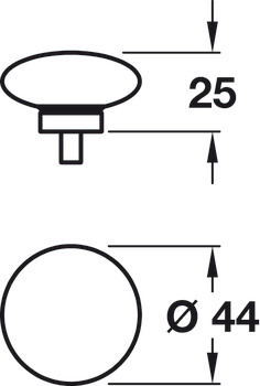 Glacio Knob Zinc/Gls Clr/Nickel D44x25mm - view 3