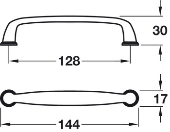Kane Pull Handle Zinc Alloy Oil Rub Brz 128mm Fixing Centres - view 3