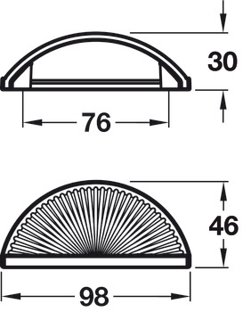 Crawford Cup Handle Zinc Alloy Gold Chpg 76mm Fixing Centres - view 2