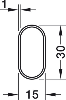 Wardrobe Rail OVA 30 x 15 mm Steel Polished chrome finish - view 3