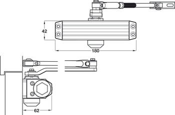 Door Closer Overhead Power Size 3 Max. Door Width 950 mm Universal application Silver sprayed - view 2