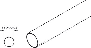 WithRobe Rail D25.4x0.7mm x2.5m Steel CP - view 2