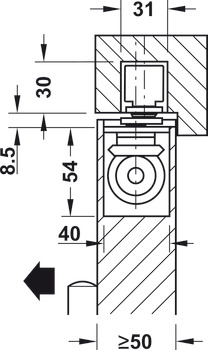 Door Closer With electromechanical hold open function With guide rail silver coloured - view 3
