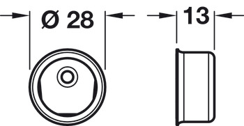 WithRobe Rail D19mm Invisifix Socket White - view 2