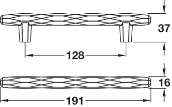 Steel.Vincent Pull Zinc Alloy Gold Champ 128mm Fixing Centres - view 3