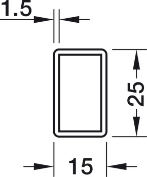 WithRobe Rail (Sqr) 25x15mm x2m M Brush - view 3
