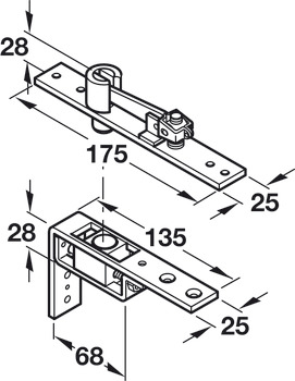 Top Centre Double Action for Floor Springs Mild Steel Geze Adjustable Heavy duty lateral adjustment 30-50 mm - view 2