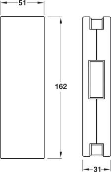 Patch Fitting Centre Strike Patch for Lock Startec For left or right hand use Matt stainless steel finish - view 3