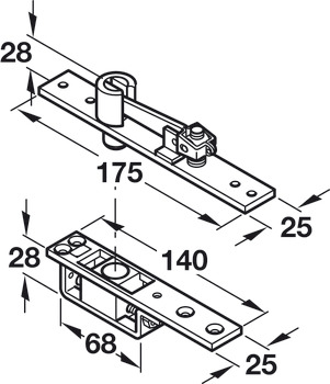 Geze Dbl Act Top Centre 36-58mm Standard - view 2