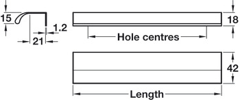 Ona Profile Handle Aluminium Bru Black 32mm Fixing Centres - view 4