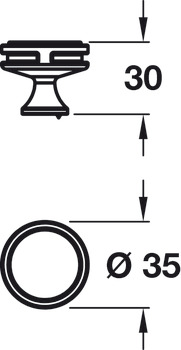 Oberon Knob Zinc Alloy Polished Nickel D35x30mm - view 4