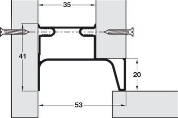 End Profile for Vertical Fixing between Cabinet and Door Gola System E Brushed brass anodised length 2.4 m - view 3