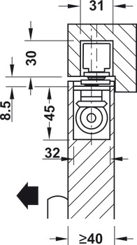 Door Closer Concealed Overhead Electromechanical Body Size 2-4 Single action E-guide Silver - view 3