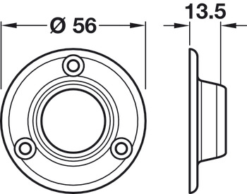 WithRobe Rail D25mm Deluxe Socket White - view 2