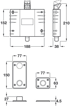 Fire Door Retainer Dorgard Acoustic Black - view 2