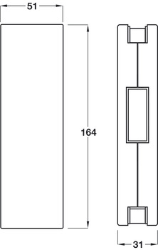 Patch Fitting Centre Strike Patch for Lock Startec For left or right hand use Matt stainless steel finish - view 5