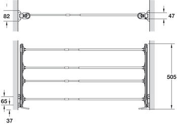 Pull Out Rack Width Adjustable Aluminium and Plastic System Plus Load capacity 7 kg Brown/brown finish - view 2
