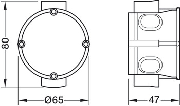 Wall Box Depth 47 mm Plastic for Wall Terminal Black - view 2