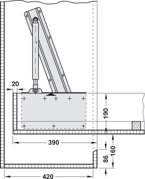 Bed Fitting Set  for End Mounting Beds Foldaway Bed Fittings Steel Anthracite (RAL 9011) - view 5