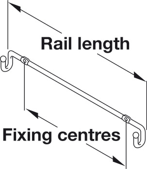 Door Front Mounting Rail for use with Laundry Baskets Rail length 170 mm - view 2