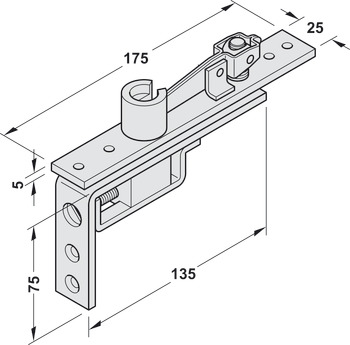 Top Centre Double Action for Floor Springs Mild Steel Geze Adjustable Heavy duty lateral adjustment 30-50 mm - view 3
